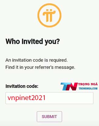 Hướng dẫn nhập mã mời trong Pi